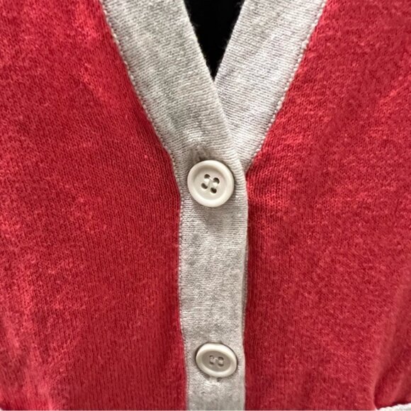 Vintage FOREVER 21 100% Cotton Coral Orange Pink Cardigan Sweater Size Small - Picture 7 of 10